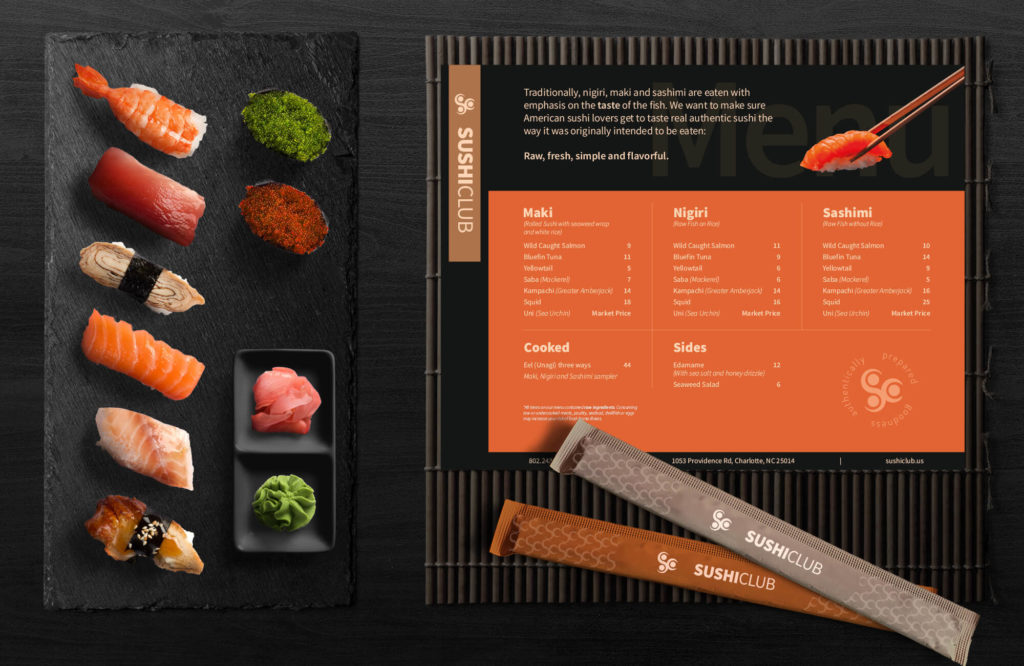 sushi restaurant menu
