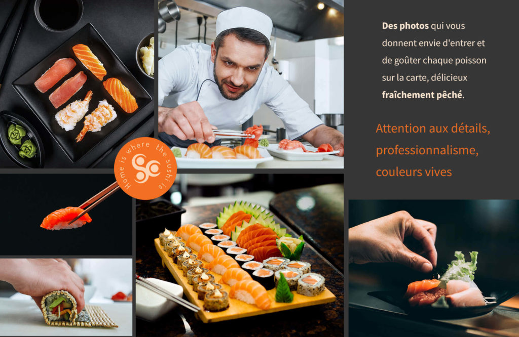 photos utilisées pour la marque sushi club